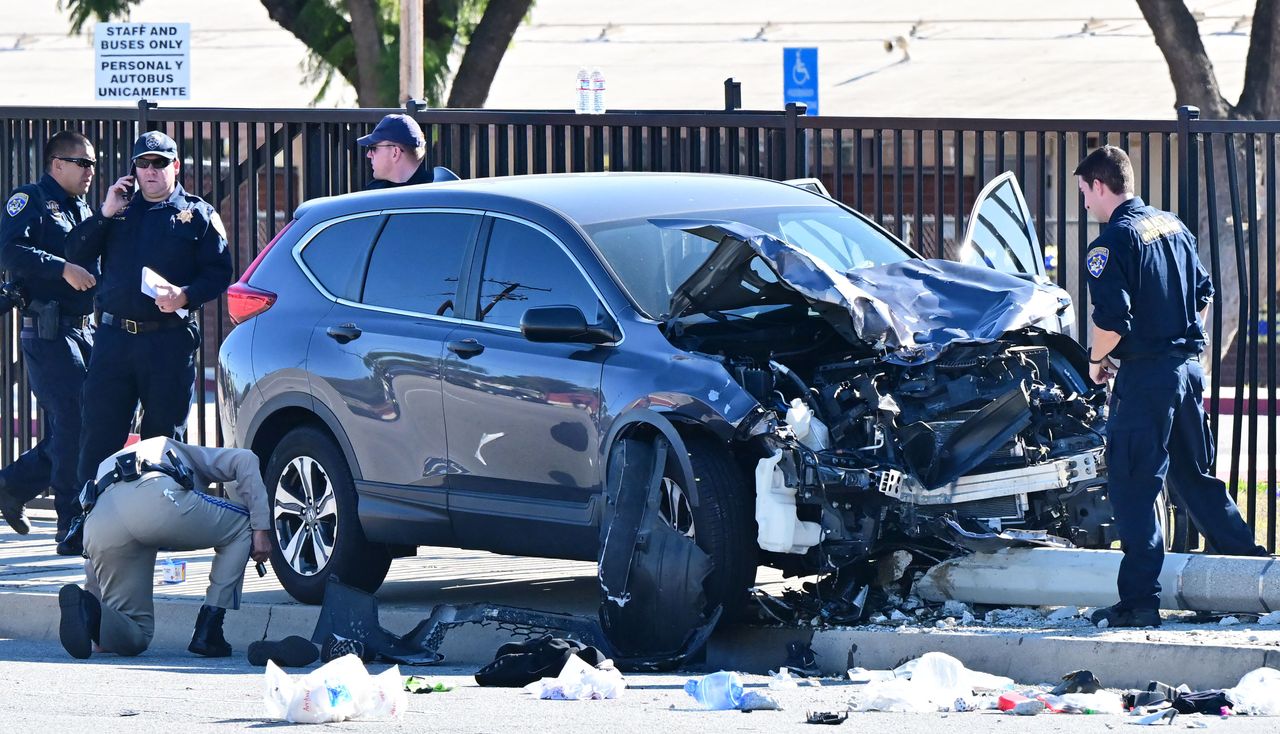 The vehicle involved in a wrong-way crashed that injured 25 sheriff&amp;#039;s recruits in Los Angeles. 