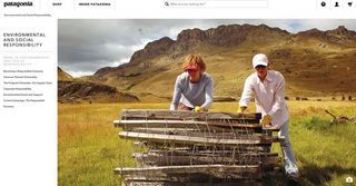 Patagonia's site makes the brand the hero