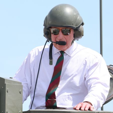 King Charles driving a tank