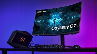 Samsung Odyssey G7 gaming monitor promo shots