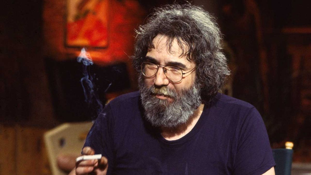 Jerry Garcia smoking a cigarette