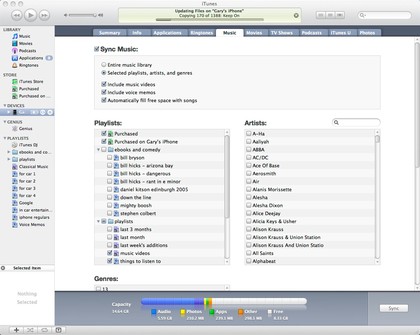 iTunes 9 sync
