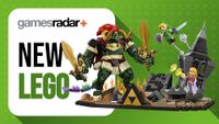 GamesRadar+ logo beside the words 'New Lego' and the Ocarina of Time Final Battle set against a green background