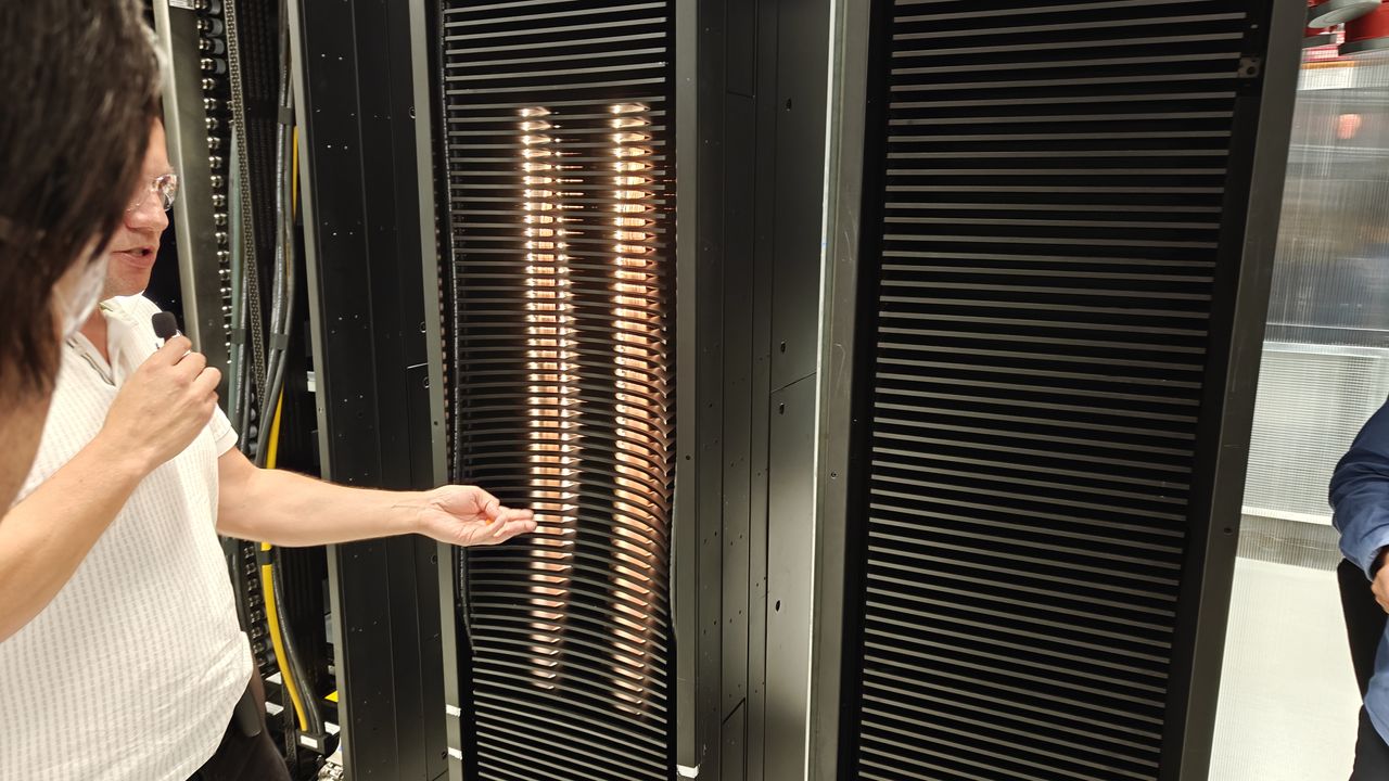 The NVL72 racks together in a row