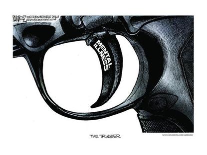 Editorial cartoon gun control trigger