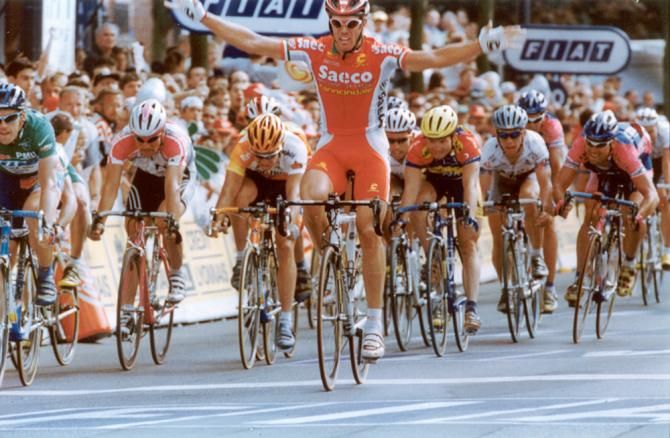 Mario Cipollini won a career total 12 Tour de France stages, this one in 1999.