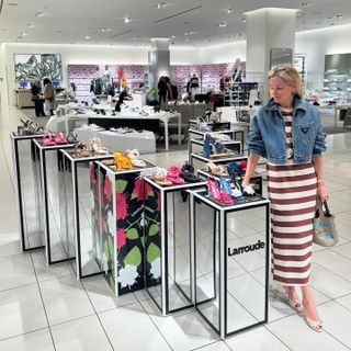 Marina Larroudé shopping at Nordstrom