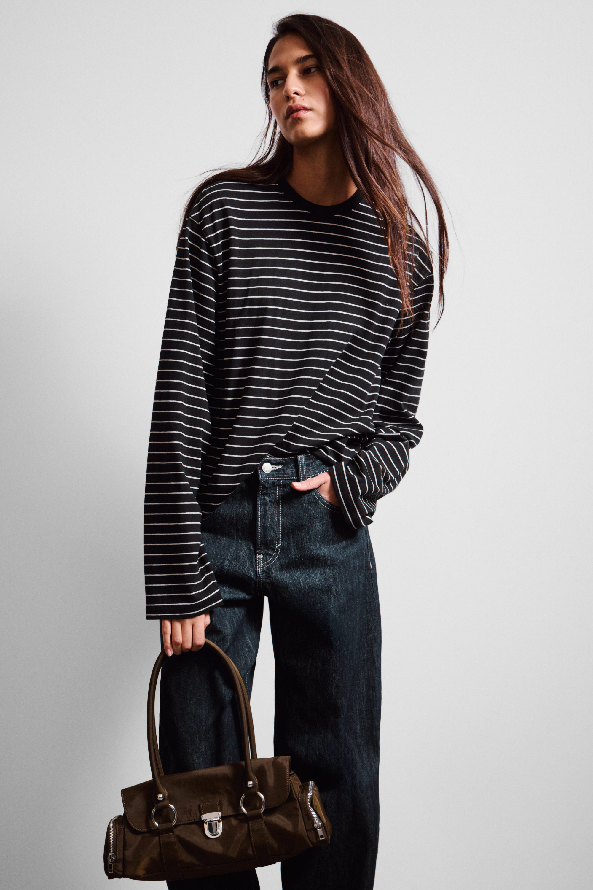 Long-Sleeved Boxy Cotton T-Shirt