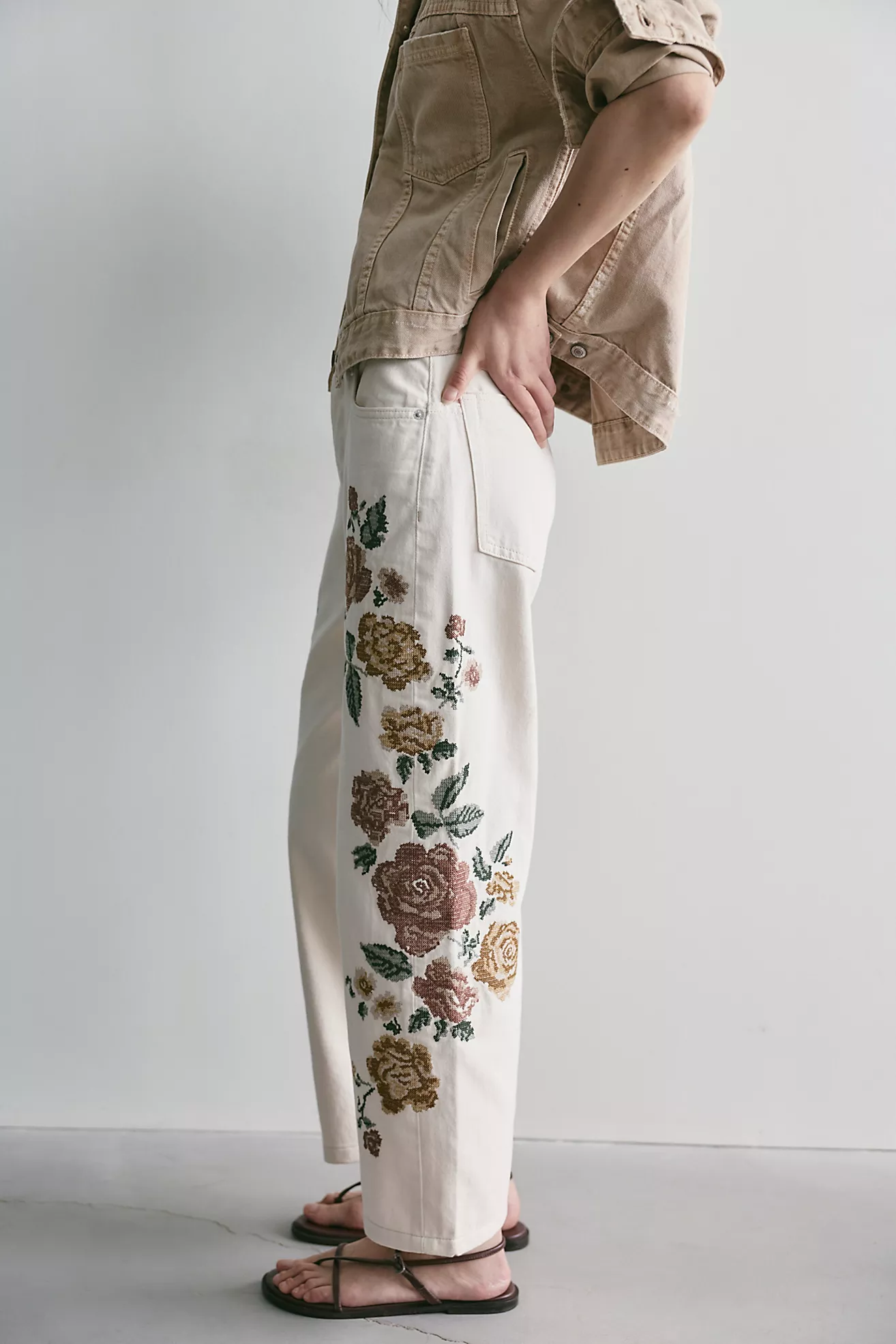 We the Free Willow Cross Stitch Embroidered Jeans