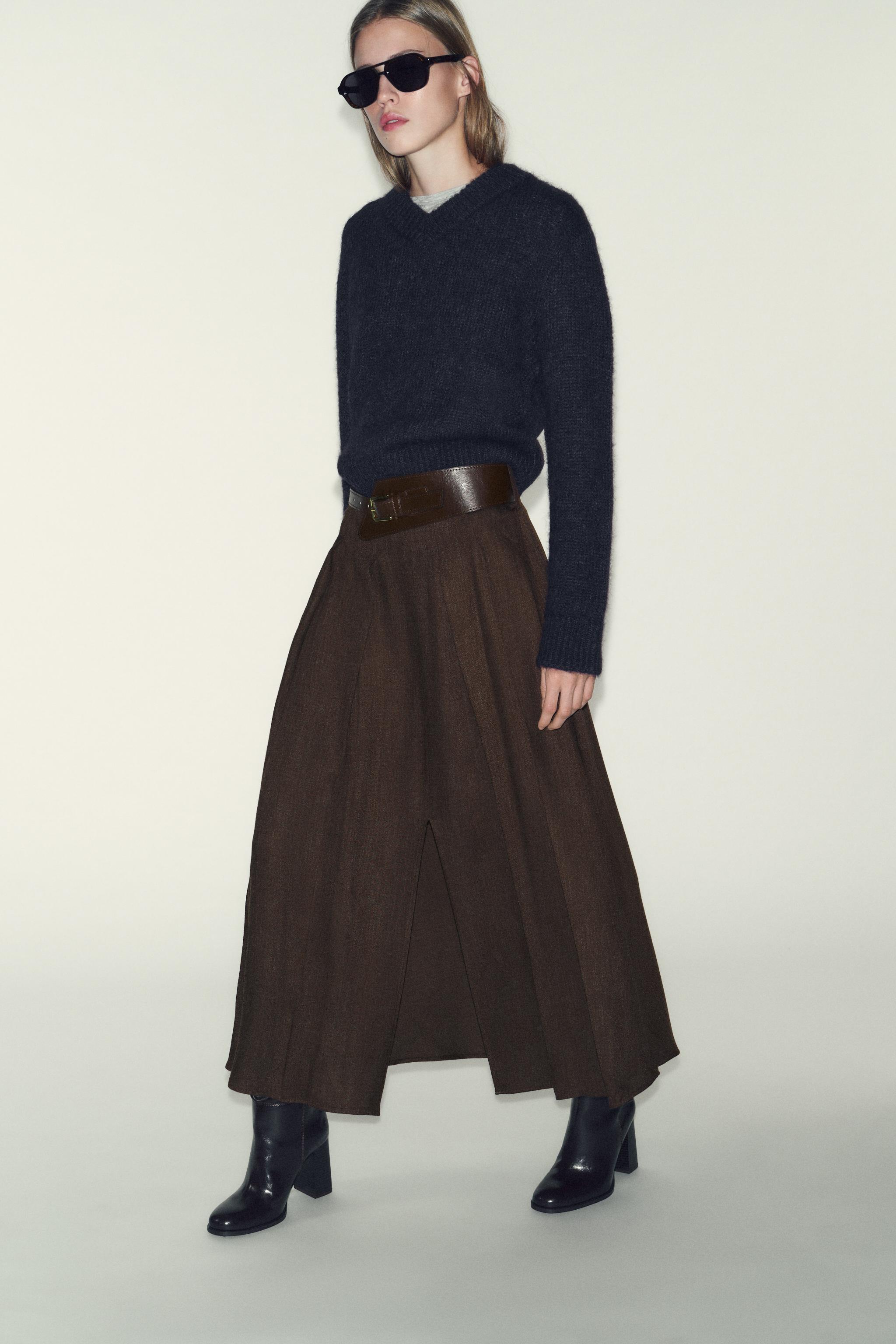 Belted Midi Skirt