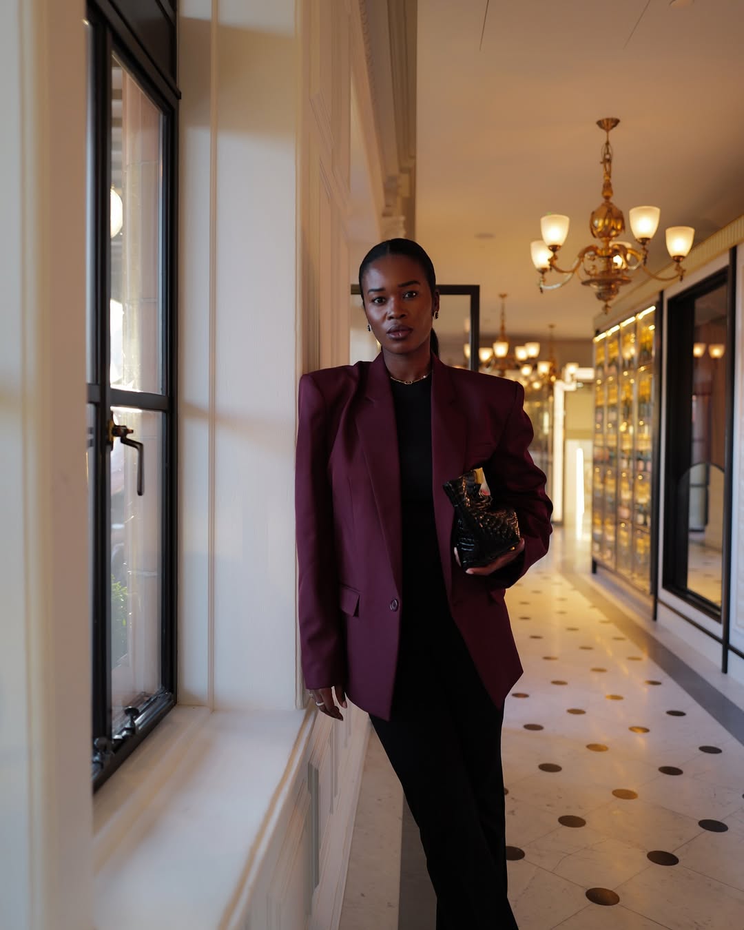 Marilyn in a purple blazer