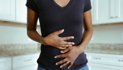 Woman Suffers Bloating - stock photo