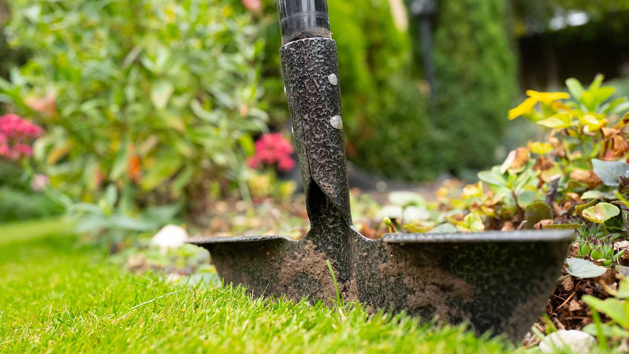 edging lawn with half moon tool - how to edge a lawn