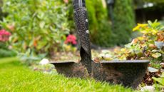 edging lawn with half moon tool