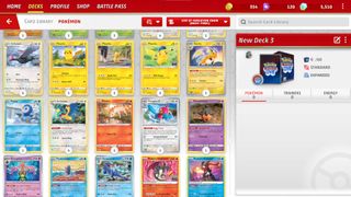 Pokemon TCG Live cards on a plain background