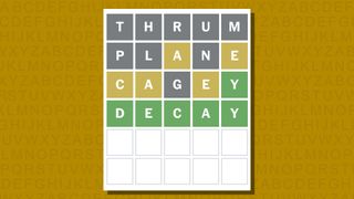 Wordle answer 1007 on a yellow background