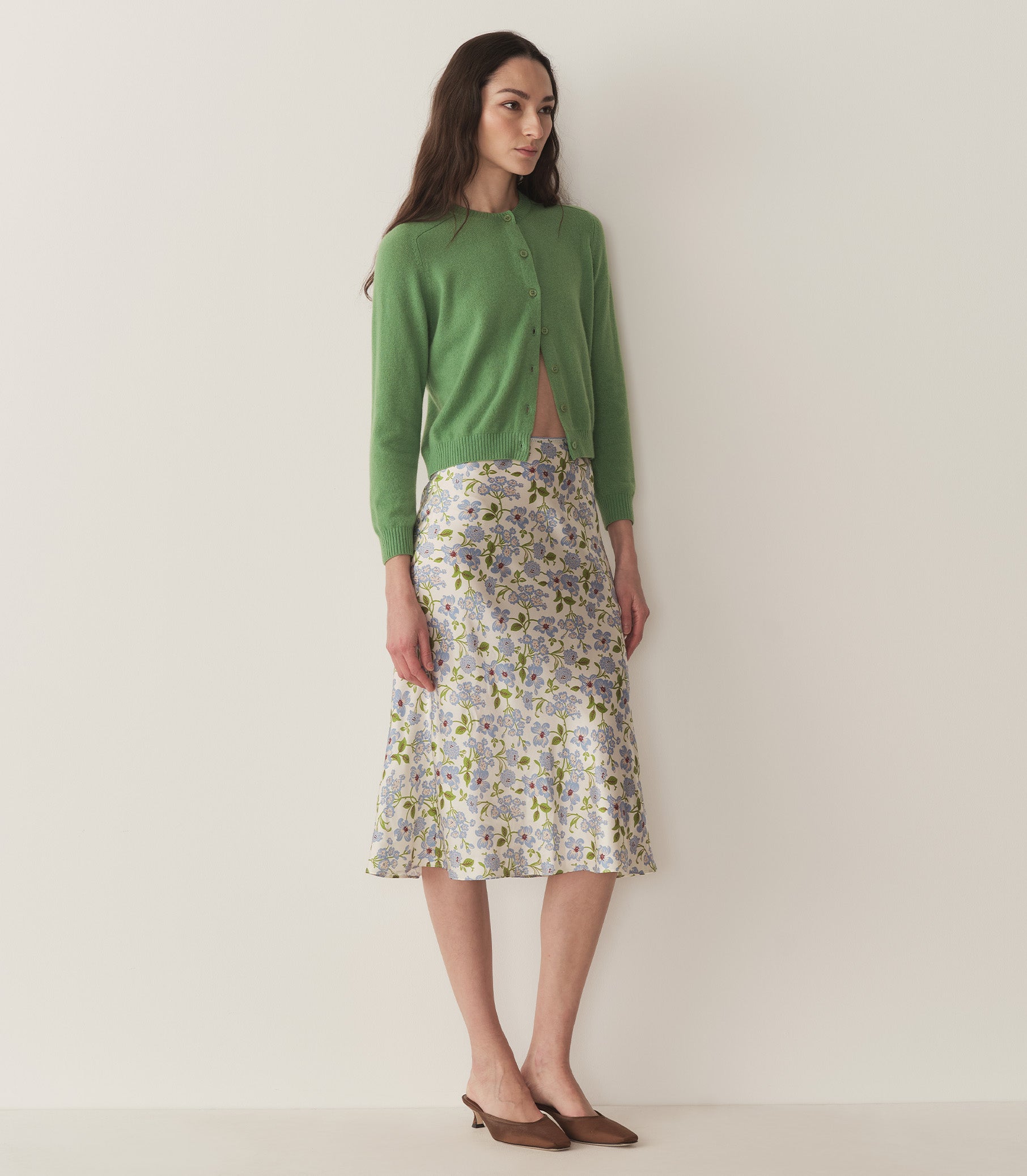 Elowena Skirt -- Ivory Strawberry Moon Floral