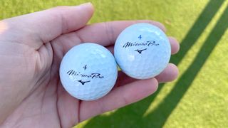 Mizuno Pro S and Pro X balls in hand