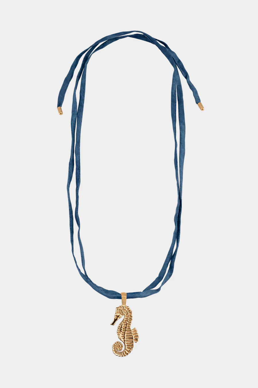 Seahorse Necklace on Raw Silk