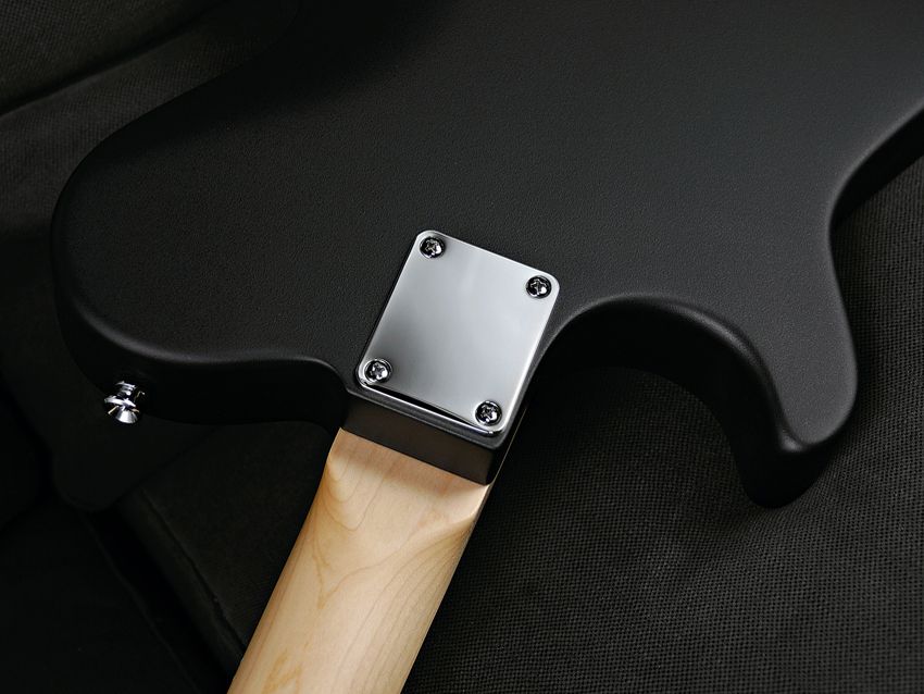 The bolt-on maple neck has Manson's usual soft 'V' profile.