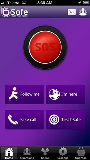 bSafe app screenshot