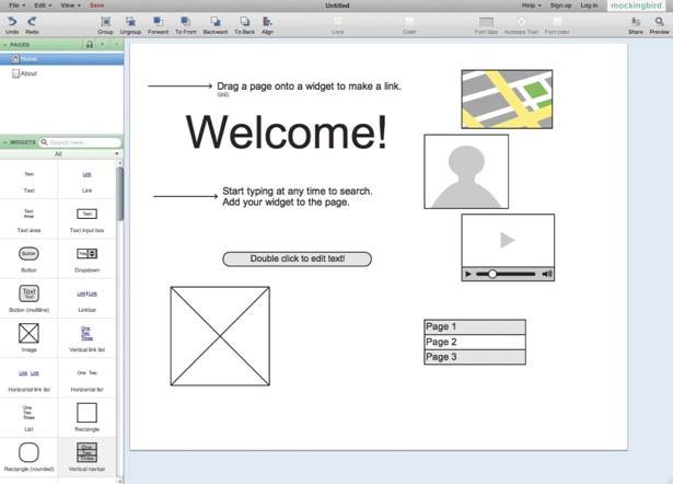 Mockingbird is a great online tool for rapidly creating wireframes. It's fees are low and there's a save-disabled free version