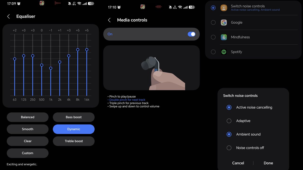 Samsung Galaxy Buds 4 Pro controls in Galaxy Wearable app on Android
