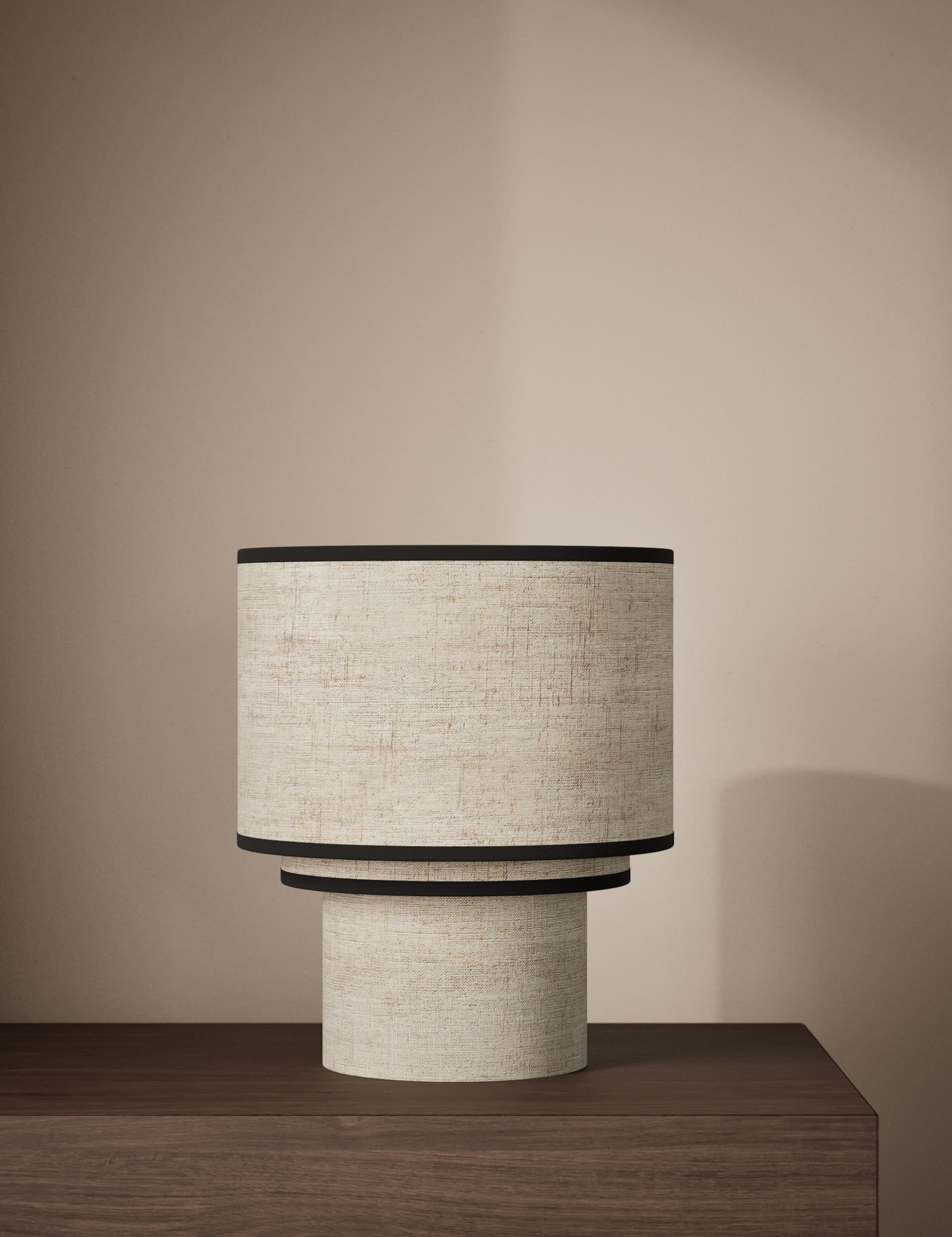 Layer Drum Table Lamp With Contrast Trim