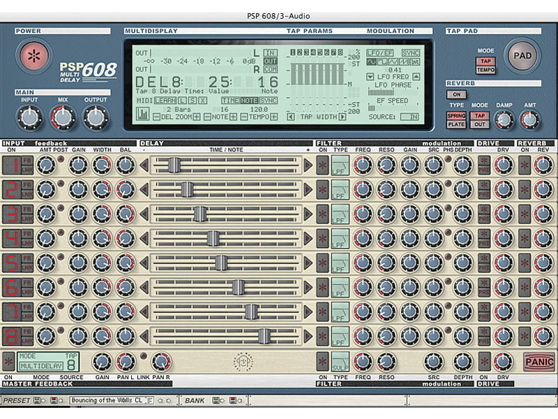 PSP Audioware&#039;s PSP 608 delay plug-in is one of the most fully-featured on the market.