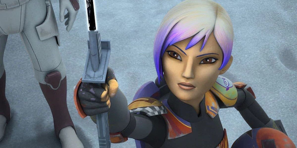 Sabine Wren wields the Darksaber on Star Wars Rebels