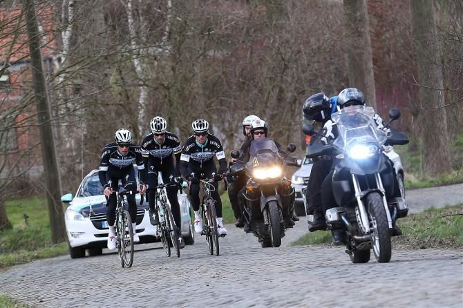 Tom Boonen, Zdenek Stybar and Iljo Keisse recce the Tour of Flanders route