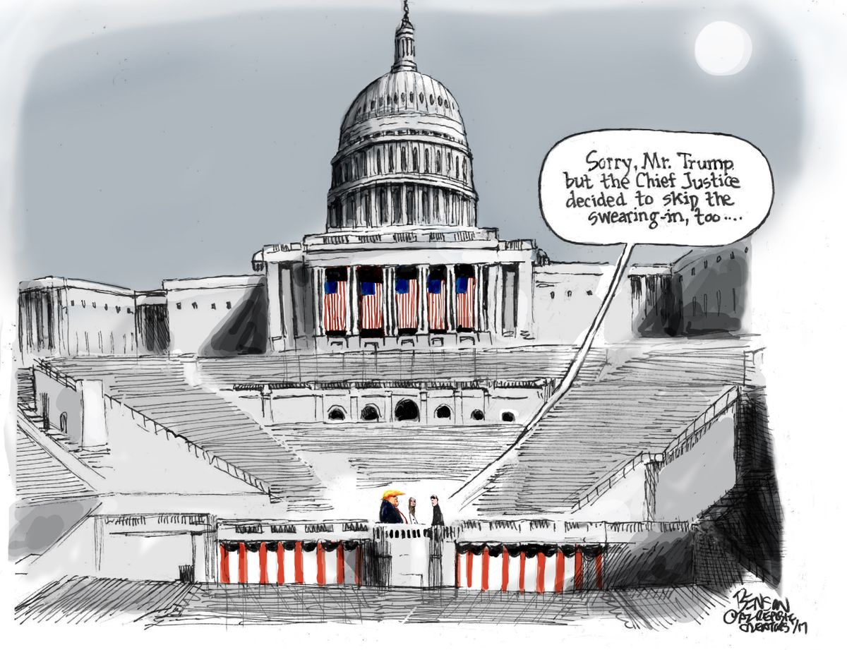 Political Cartoon U.S. Empty Trump Inauguration | The Week