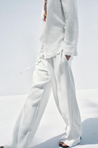 100% Linen Palazzo Pants Zw Collection