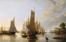 Yarmouth Water Frolic—Evening, Boats Assembling Previous to the Rowing Match,1821, by John Crome and John Berney Crome, oil on canvas, © Historic England Archive