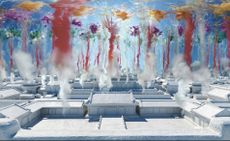 A daytime fireworks display at the Forbidden City, the first virtual reality artwork by Chinese artist Cai Guo-Qiang 