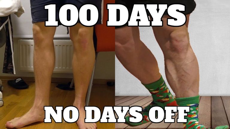 guy trained his calves for 100 consecutive days