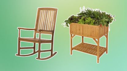 Wayfair garden furniture on a bright green background