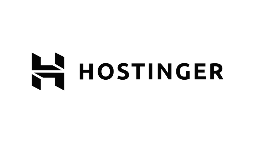 Logotipo de Hostinger negro sobre fondo blanco. 