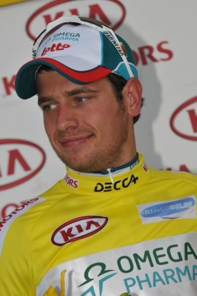 The winner's time bonus put Adam Blythe (Omega Pharma - Lotto) into the leader's jersey.