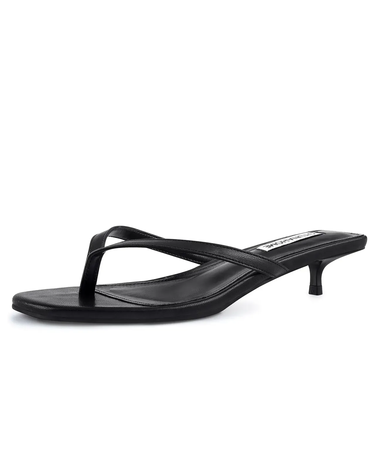 Stunahome Womens Kitten Heel Thong Sandals With Memory Foam Cute Flip Flop Heels for Women 1.4 Inches