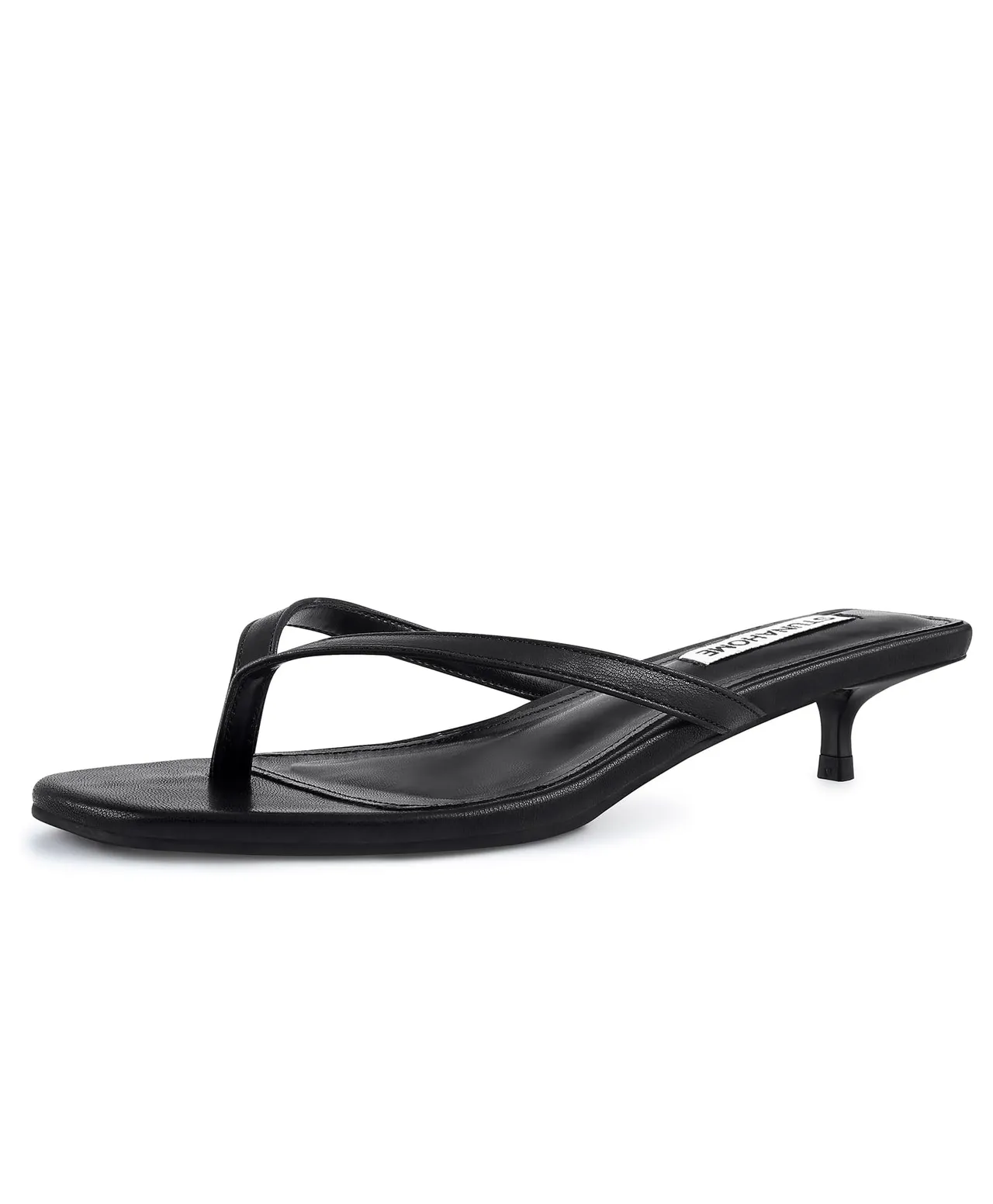 Stunahome Womens Kitten Heel Thong Sandals With Memory Foam Cute Flip Flop Heels for Women 1.4 Inches
