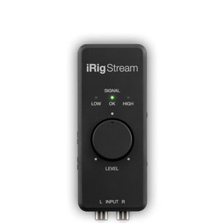 An IK Multimedia iRig Stream audio interface on a white background