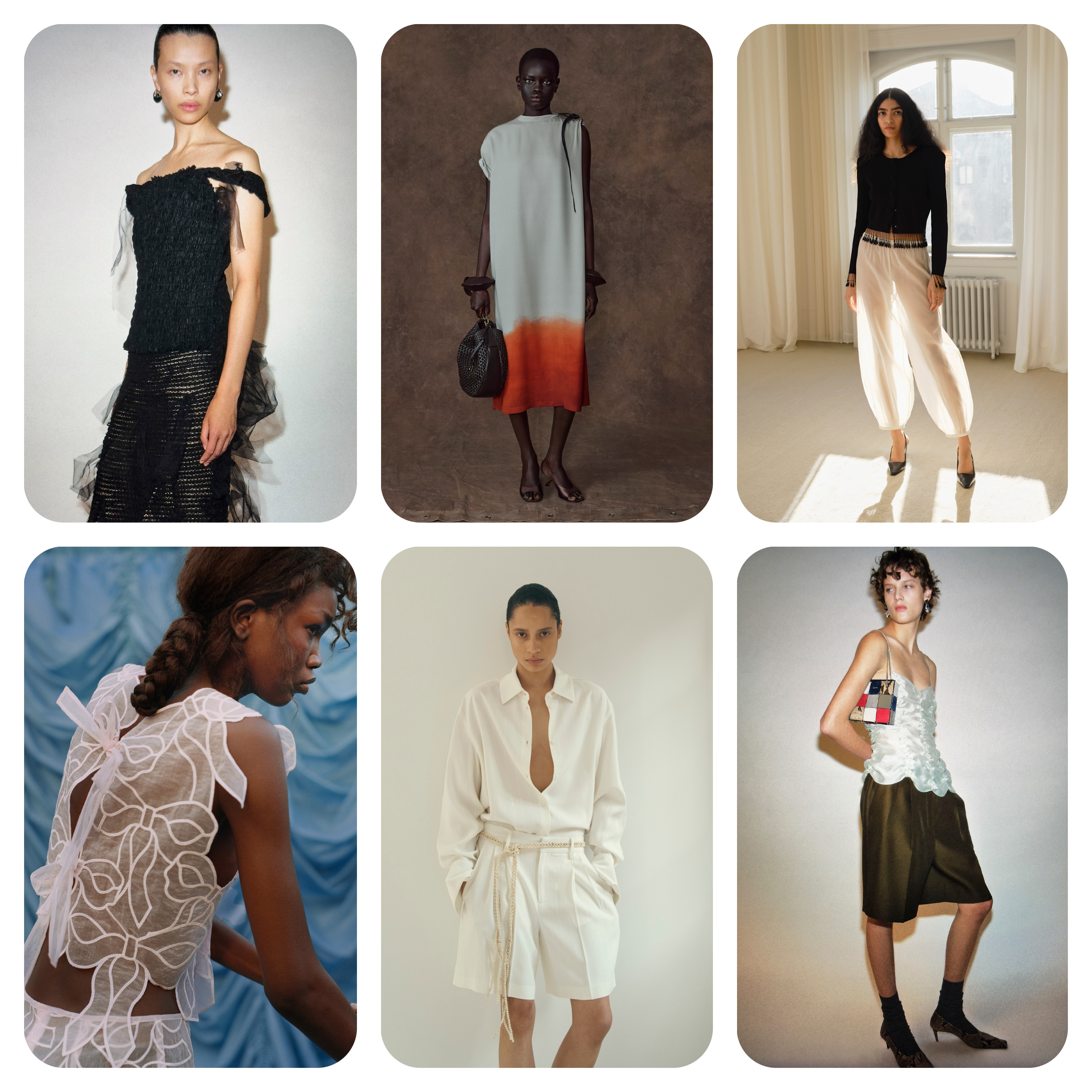summer 2026 fashion trends at Khaite, Ferragamo, By Malene Birger, Maria McManus, Cecilie Bahnsen, Emilia Wickstead