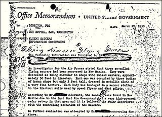 UFO Memo by Guy Hottel