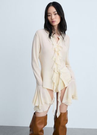 Long Sleeve Ruffled Shirt