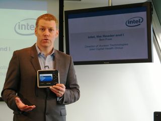 Ben Foss models the new Intel Reader