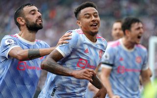 Manchester United midfielder Jesse Lingard celebrates a goal