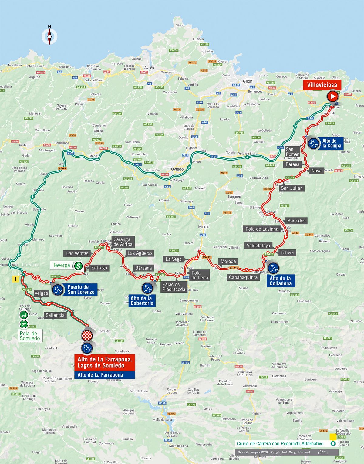 Stage 11 map 2020 Vuelta a Espana
