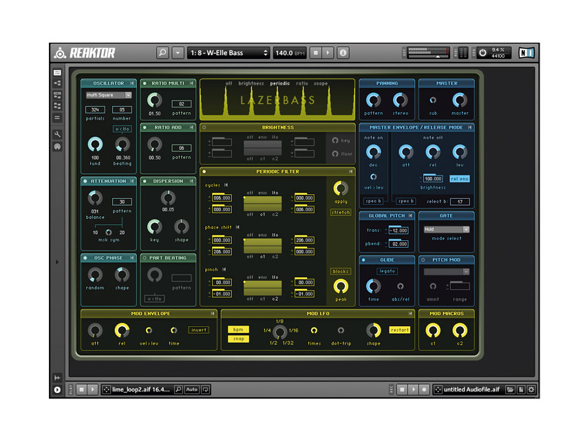 Using Reaktor previously often resulted in a very cluttered screen. The new UI puts needed features at hand in a tidy single window.