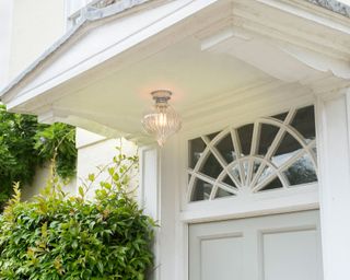 outdoor pendant light on a front porch